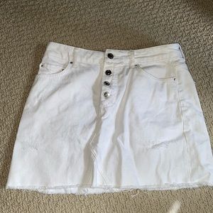White jean skirt